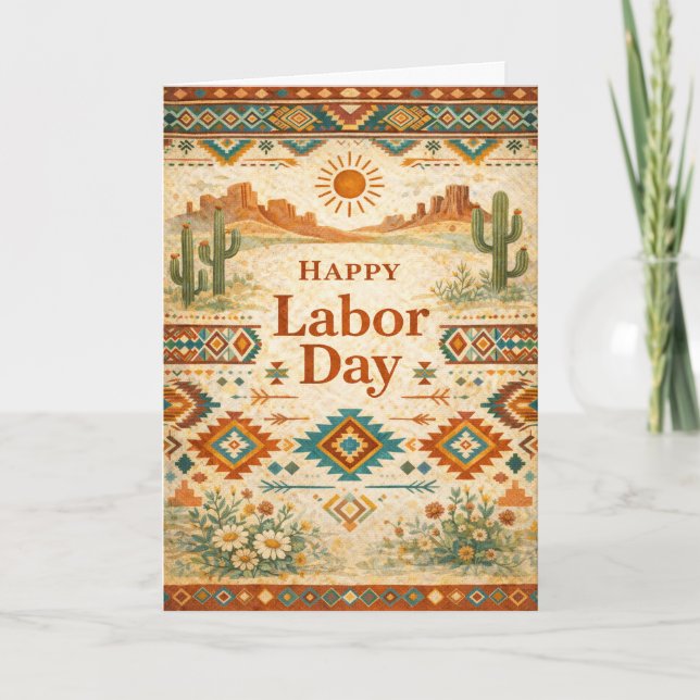 Southwestern Desert Happy Labor Day Card (Front)