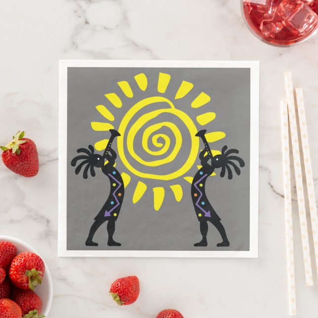 Southwestern Desert Indian Kokopelli Paper Dinner Napkins (Insitu)
