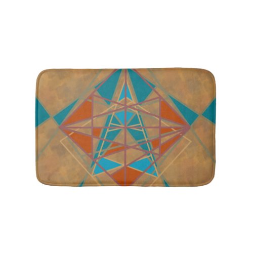 Southwestern Desert Indian Star Man Design Art Bath Mat