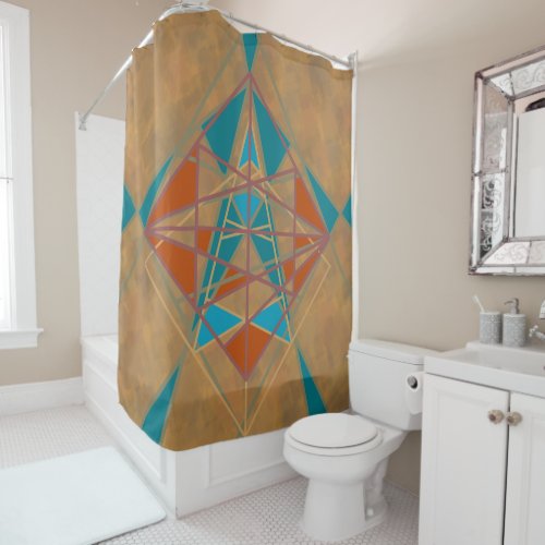 Southwestern Desert Indian Star Man Design Art Shower Curtain