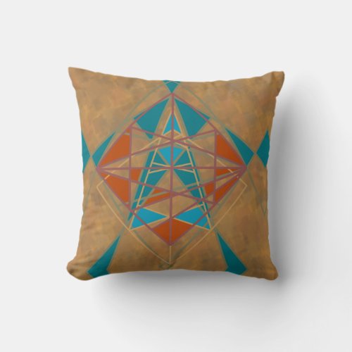 Southwestern Desert Indian Star Man Design Art Throw Pillow