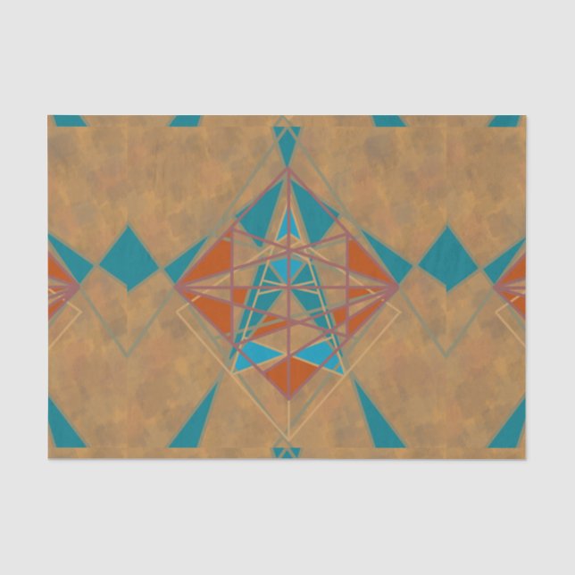 Southwestern Desert Indian Star Man Design Art Tissue Paper (Front)