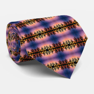 Southwestern Desert Landscape Cactus Sunrise Image Neck Tie