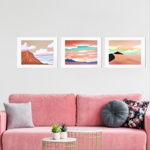 Southwestern Desert Minimalist Art Wall Art Sets