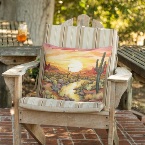 Southwestern Desert Outdoor Pillow