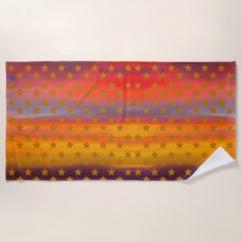 Southwestern Desert Stars And Stripes Abstract Art Beach Towel