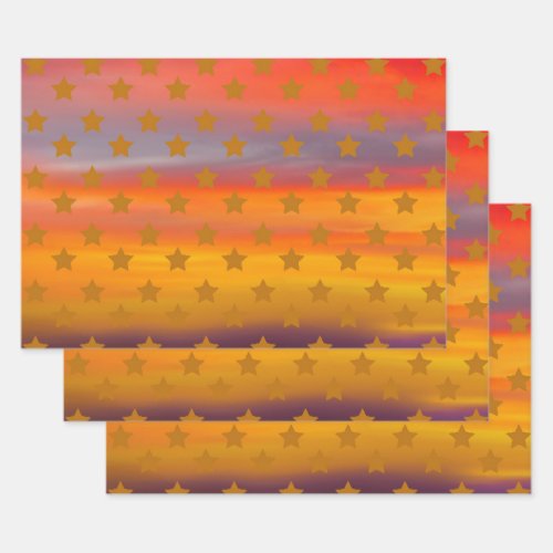 Southwestern Desert Stars And Stripes Abstract Art Wrapping Paper Sheets