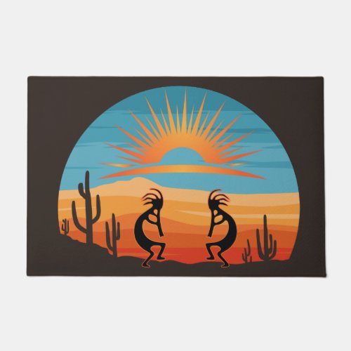 Southwestern Desert Sun Kokopelli Doormat