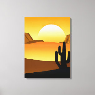 Southwestern Desert Sunset with Mesas Canvas Print