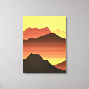Southwestern Desert Sunset with Mountains Canvas Print