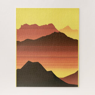 Southwestern Desert Sunset with Mountains Jigsaw Puzzle