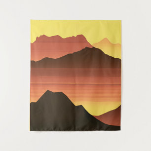 Southwestern Desert Sunset with Mountains Tapestry