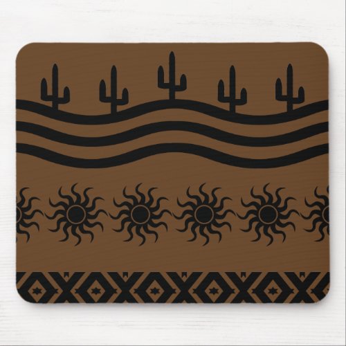 Southwestern Design Black And Brown Mousepad