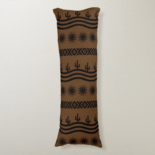 Southwestern Design Brown And Black Cactus Pillow