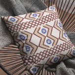 Southwestern Design Cinnamon Throw Pillow<br><div class="desc">This 16" x 16" throw pillow features a Southwestern design in royal blue,  cinnamon,  and tan.</div>