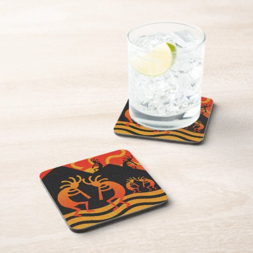 Southwestern Design Desert Sunset Kokopelli Coaster