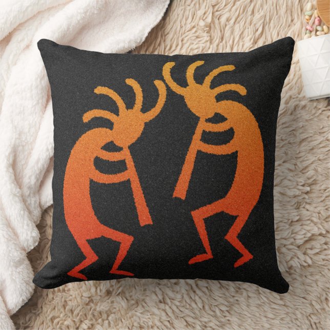 Southwestern Design Kokopelli Decorative Pillow (Blanket)