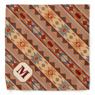 Southwestern Design Tan Monogram Bandana