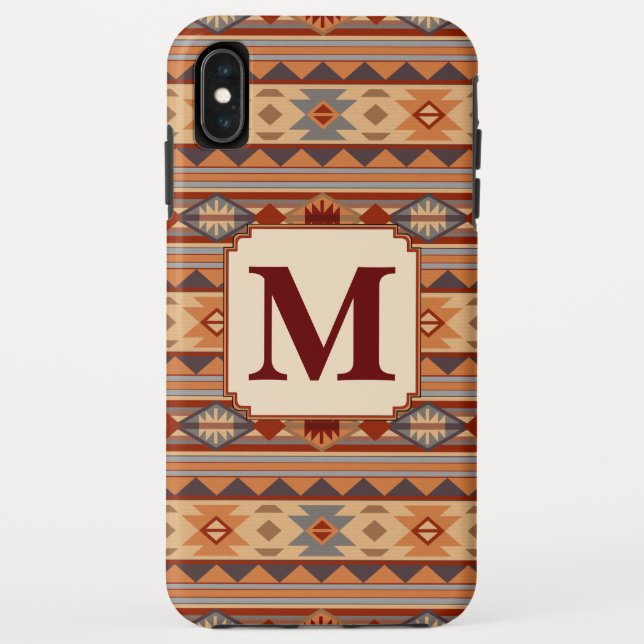 Southwestern Design Tan Monogram Case-Mate iPhone Case (Back)