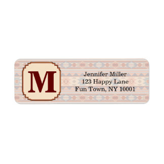 Southwestern Design Tan Monogram Label