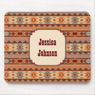 Southwestern Design Tan Monogram Mouse Pad