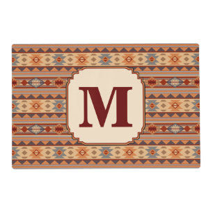 Southwestern Design Tan Monogram Placemat