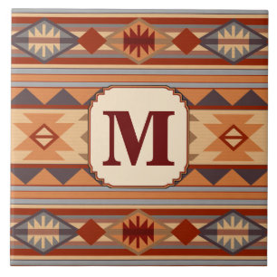 Southwestern Design Tan Monogram Tile