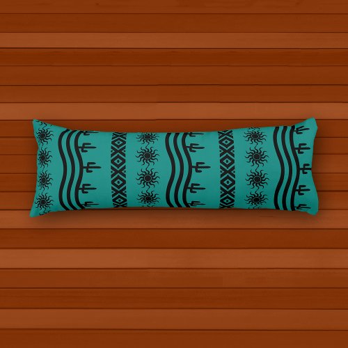 Southwestern Design Teal Pattern Body Pillow