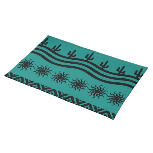 Southwestern Design Teal Pattern Cloth Placemat