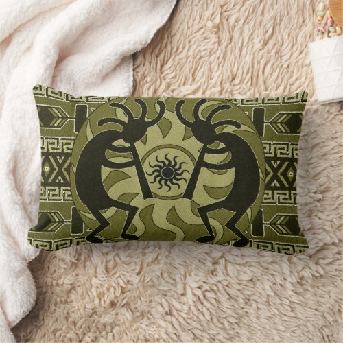 Southwestern Design Tribal Sun Kokopelli Lumbar Pillow