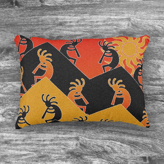 Southwestern Design Tribal Sunset Cactus Kokopelli Decorative Pillow (Creator Uploaded)