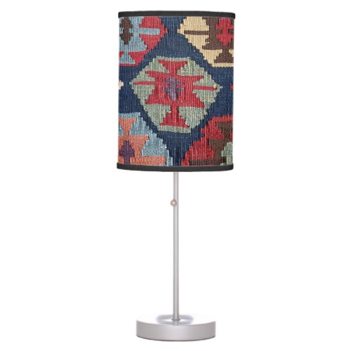 Southwestern Diamond Colorful Ornate Table Lamp