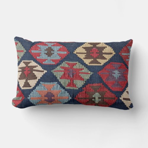 Southwestern Diamond Colorful Ornate Throw Pillow