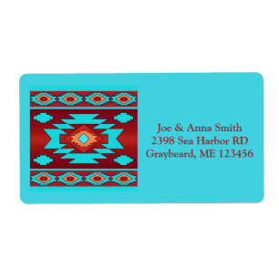 Southwestern ethnic geometric design label