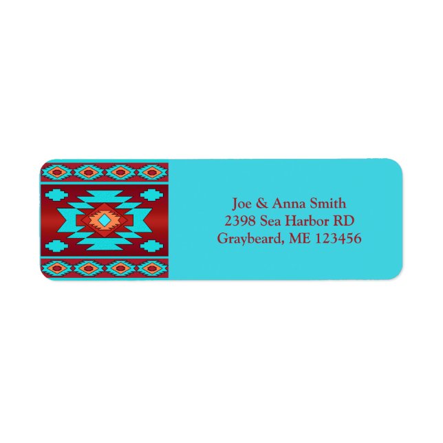 Southwestern ethnic geometric design label (Front)