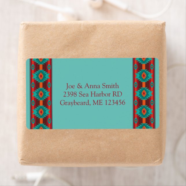 Southwestern ethnic geometric design  label (Insitu)