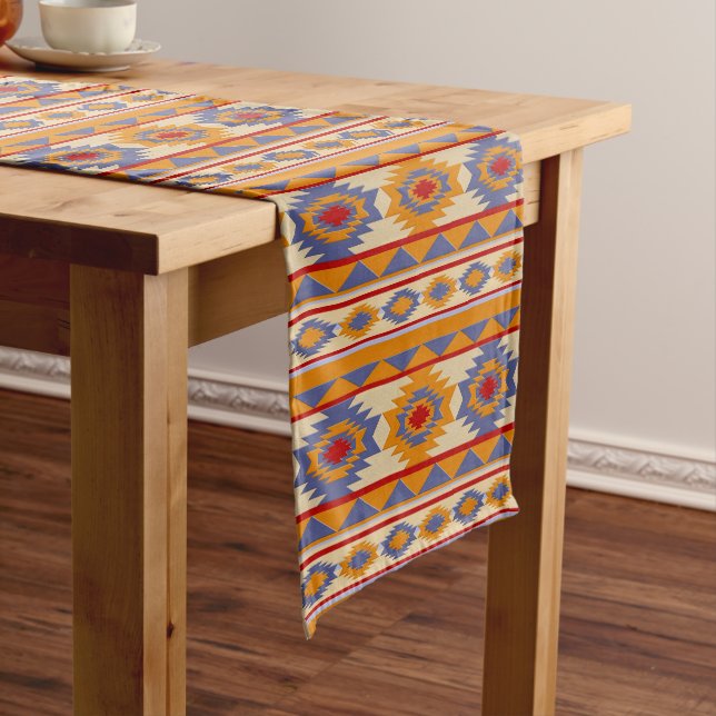 Southwestern ethnic geometric pattern. short table runner (In Situ)