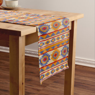 Southwestern ethnic geometric pattern. short table short table runner