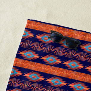 Southwestern ethnic Native American pattern Beach Towel