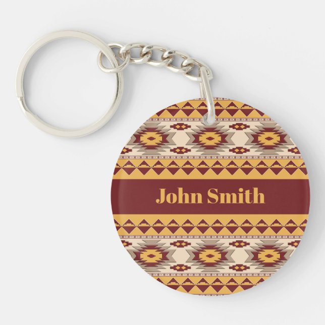Southwestern ethnic native pattern keychain (Front)