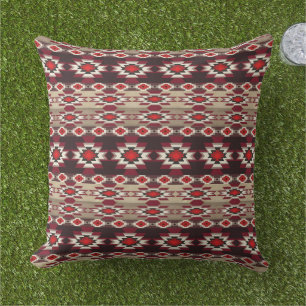 Southwestern ethnic native pattern outdoor pillow