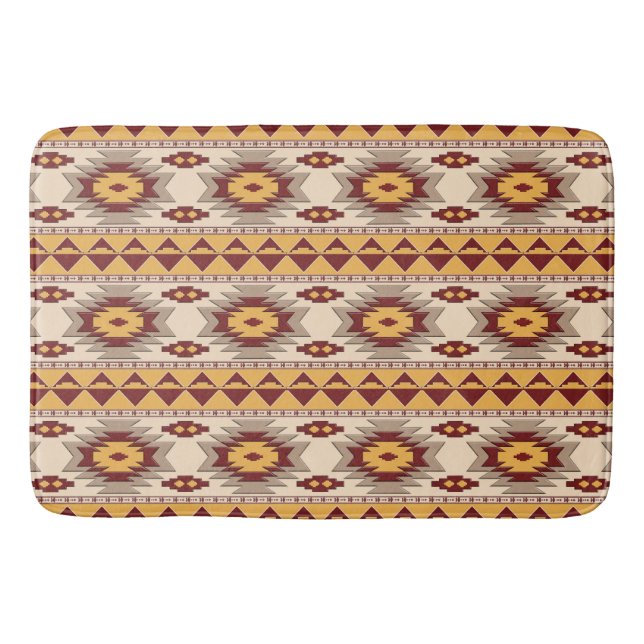 southwestern ethnic pattern bathroom mat (Front)