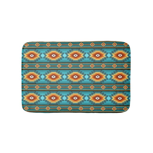 southwestern ethnic pattern bathroom mat (Front)