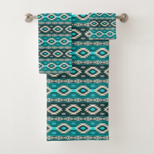 Southwestern ethnic tribal pattern bath towel set