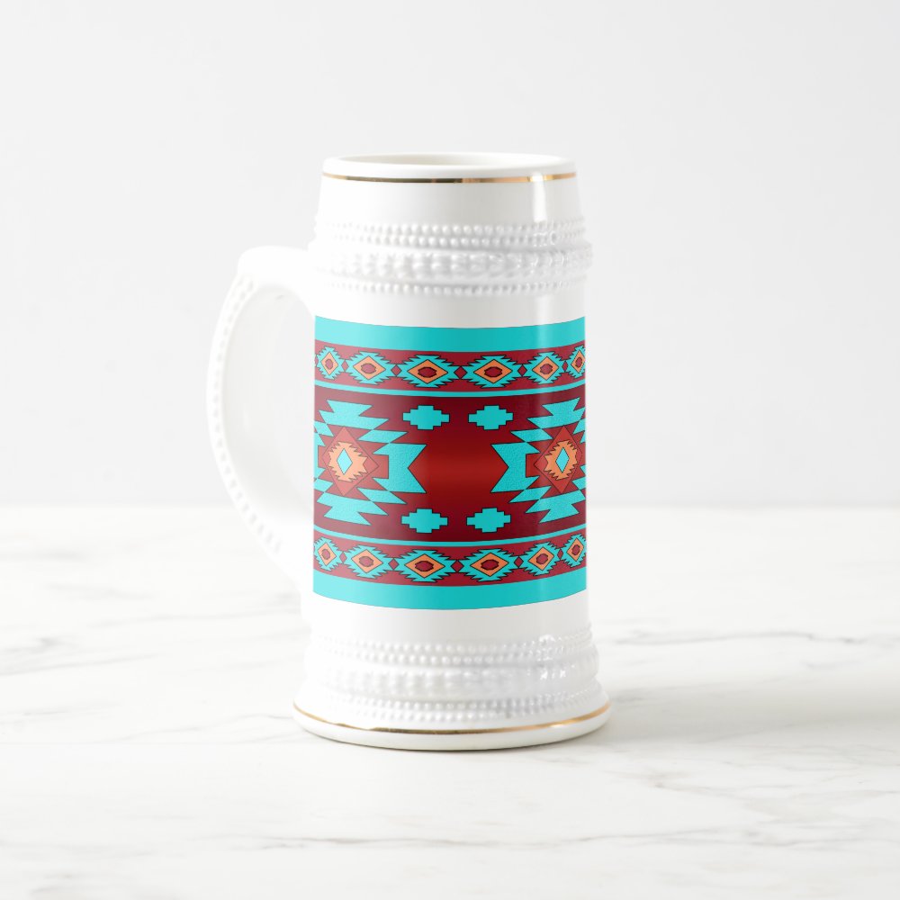 Disover Southwestern ethnic tribal pattern. beer stein