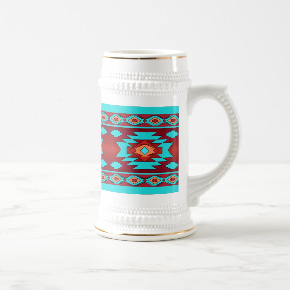 Discover Southwestern ethnic tribal pattern. beer stein