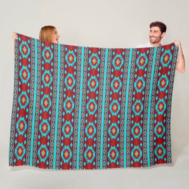 Southwestern ethnic tribal pattern. fleece blanket (In Situ)
