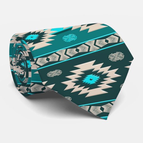 Southwestern ethnic tribal patternmonogram neck tie