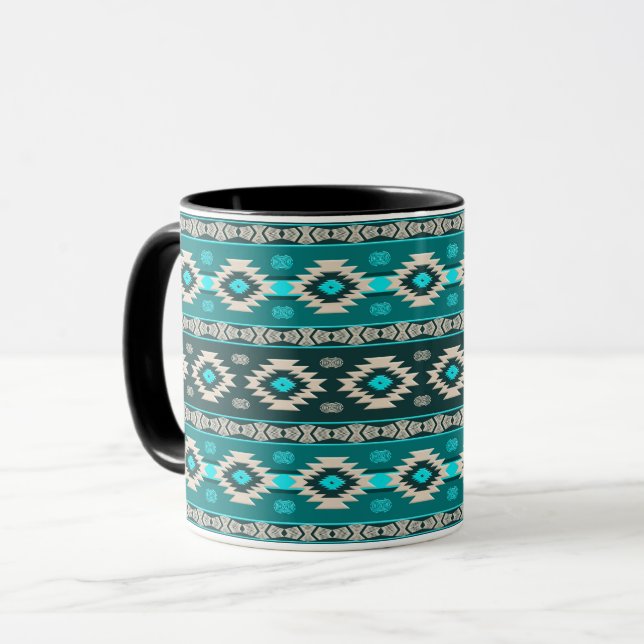 Southwestern ethnic tribal pattern. mug (Front Left)