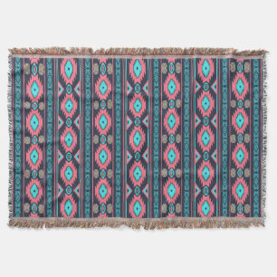 Southwestern ethnic tribal pattern. throw blanket